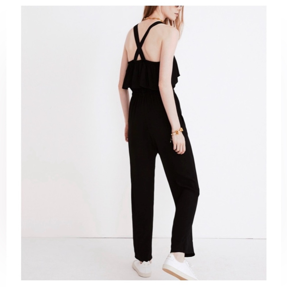 Offers Open* Madewell Ruffle Top Jumpsuit with Cross Back Straps